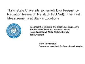 Tbilisi State University Extremely Low Frequency Radiation Research