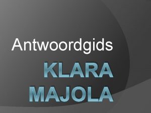 Antwoordgids KLARA MAJOLA 1 1 skemer 1 2