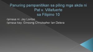 Pat villafuerte mga akda