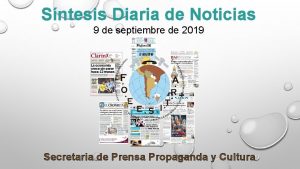 Sntesis Diaria de Noticias 9 de septiembre de