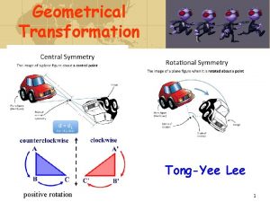 Geometrical Transformation TongYee Lee positive rotation 1 3