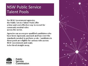 NSW Public Service Talent Pools For NSW Government