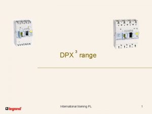 3 DPX range International training PL 1 Summary