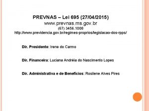 PREVNAS Lei 695 27042015 www prevnas ms gov