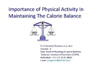 Importance of Physical Activity In Maintaining The Calorie
