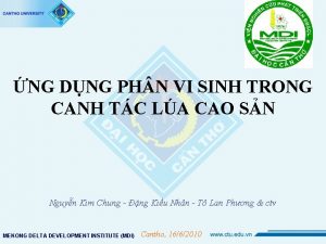 NG DNG PH N VI SINH TRONG CANH