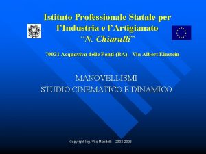 Istituto Professionale Statale per lIndustria e lArtigianato N