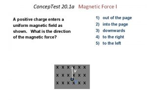 Concep Test 20 1 a Magnetic Force I