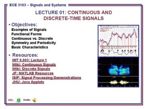 ECE 3163 8443Signals Pattern and Recognition ECE Systems