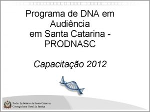 Programa de DNA em Audincia em Santa Catarina