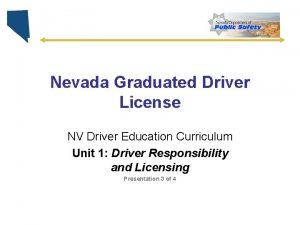 Nevada Graduated Driver License NV Driver Education Curriculum