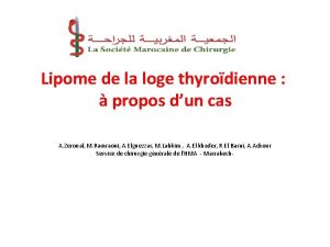 Lipome de la loge thyrodienne propos dun cas