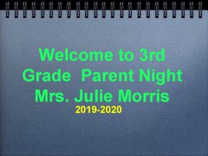 Welcome to 3 rd Grade Parent Night Mrs