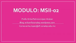 MODULO MSII02 Profe Erika Patricia Lpez Alczar Blog