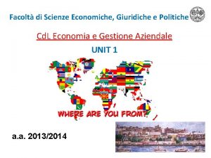 Facolt di Scienze Economiche Giuridiche e Politiche Cd