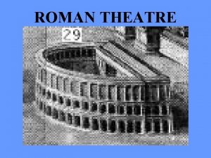 ROMAN THEATRE Brief Roman History 509 B C