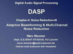 Digital Audio Signal Processing DASP Chapter4 Noise ReductionIII