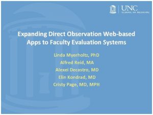 Expanding Direct Observation Webbased Apps to Faculty Evaluation