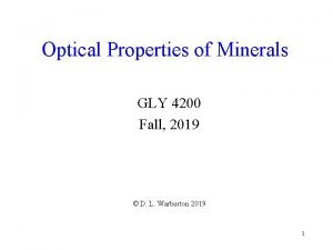Optical properties of minerals