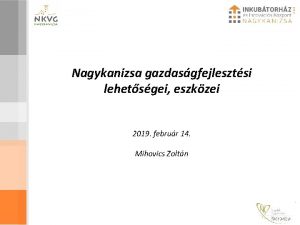 Nagykanizsa gazdasgfejlesztsi lehetsgei eszkzei 2019 februr 14 Mihovics