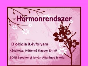 Hormonrendszer Biolgia 8 vfolyam Ksztette Httern Kasper Enik