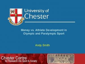 Money vs Athlete Development in Olympic and Paralympic