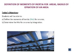 DEFINITION OF MOMENTS OF INERTIA FOR AREAS RADIUS