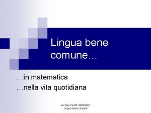 Matematica nella vita quotidiana