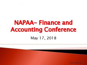 NAPAA Finance and Accounting Conference May 17 2018