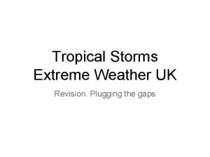 Tropical Storms Extreme Weather UK Revision Plugging the