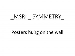 MSRI SYMMETRY Posters hung on the wall A