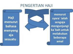 PENGERTIAN HAJI Haji menurut bahasa menyeng aja sesuatu