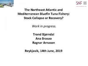 The Northeast Atlantic and Mediterranean Bluefin Tuna Fishery