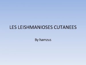 LES LEISHMANIOSES CUTANEES By hamzus I Dfinition Les