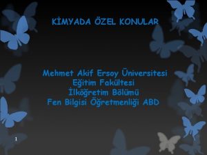 KMYADA ZEL KONULAR Mehmet Akif Ersoy niversitesi Eitim
