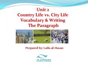 City and country life vocabulary