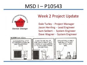 MSD I P 10543 Week 2 Project Update