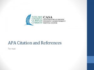 APA Citation and References Format What is APA