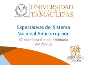 Expectativas del Sistema Nacional Anticorrupcin 47 Asamblea General