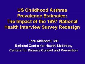 US Childhood Asthma Prevalence Estimates The Impact of