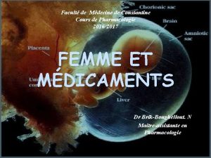 Facult de Mdecine de Constantine Cours de Pharmacologie