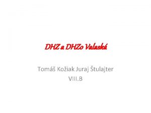 DHZ a DHZo Valask Tom Koiak Juraj tulajter