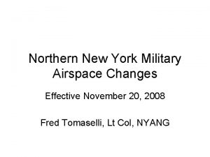 Northern New York Military Airspace Changes Effective November