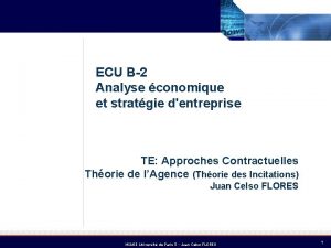 ECU B2 Analyse conomique et stratgie dentreprise TE