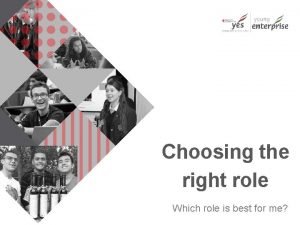 Choosing the right role Which role is best