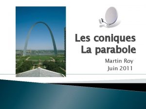 Les coniques La parabole Martin Roy Juin 2011