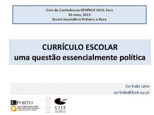 Ciclo de Conferncias FENPROF 2015 Faro 30 maio