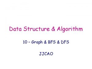Data Structure Algorithm 10 Graph BFS DFS JJCAO