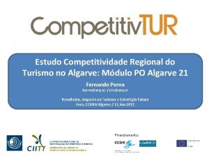 Estudo Competitividade Regional do Turismo no Algarve Mdulo