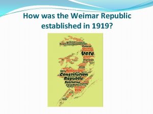 How was the Weimar Republic established in 1919